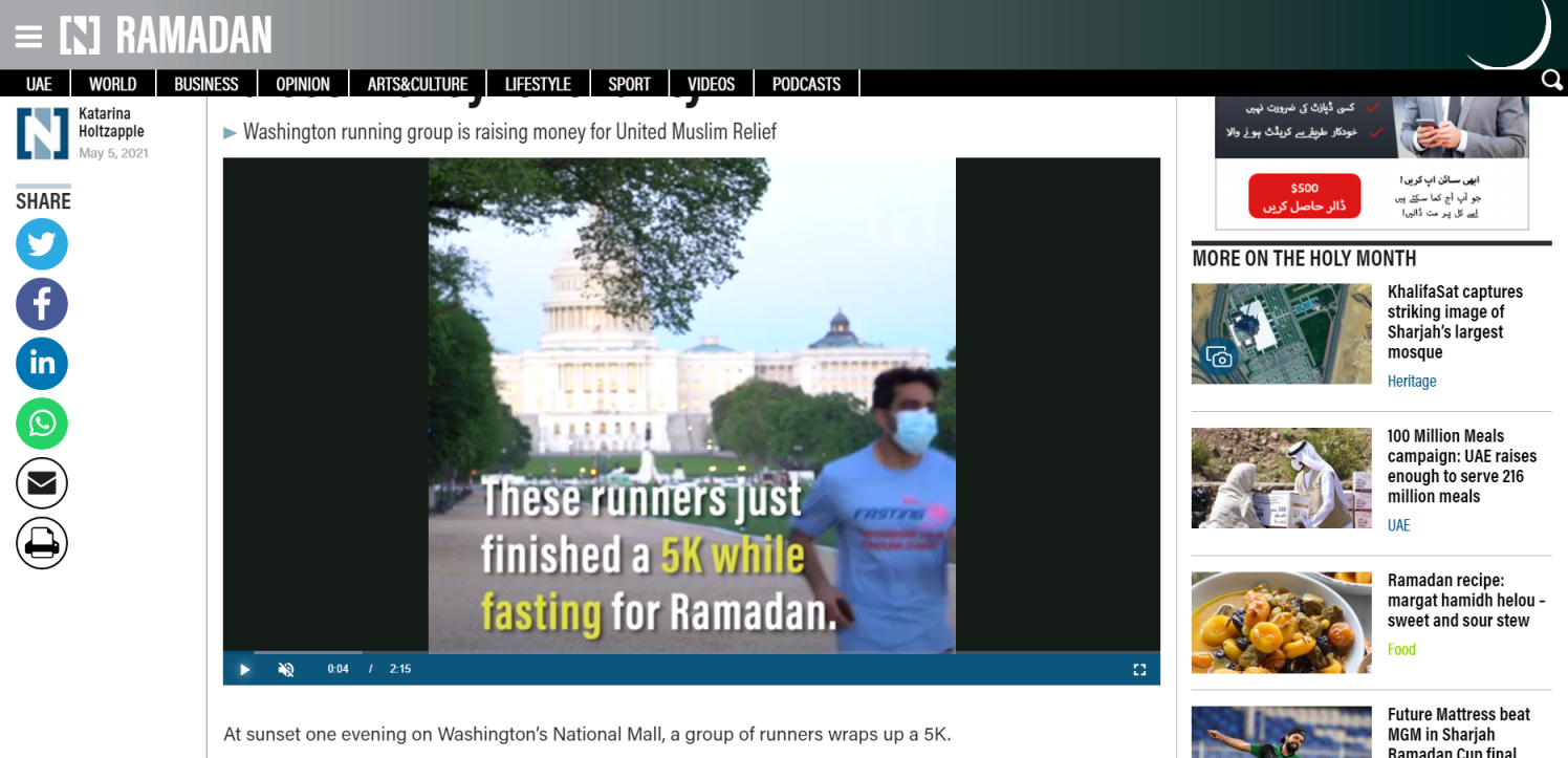 Washington running group is raising money for United Muslim Relief