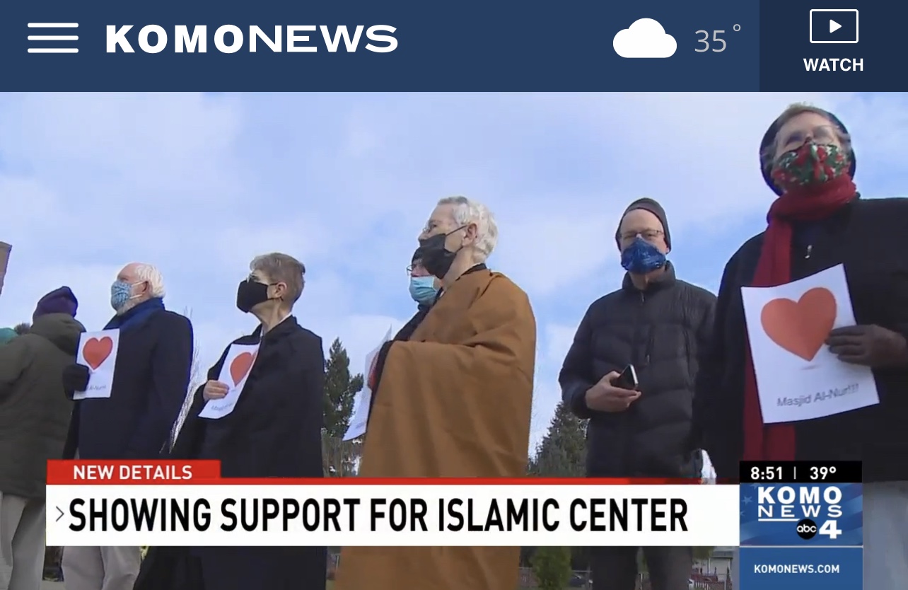 After a series of events targeting mosques in Puget sound, community members held a peaceful gathering Friday at the Islamic Center of Olympia to support the Muslim community. (KOMO)